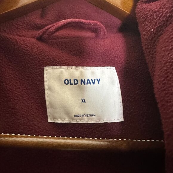 Old Navy Corduroy Puffer Fall Winter Jacket Women XL Burgundy Red Zip Outerwear - Picture 4 of 13